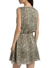 Itzel Printed Silk-Blend V-Neck Minidress