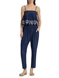 Monica Lace Tapered-Leg Jumpsuit