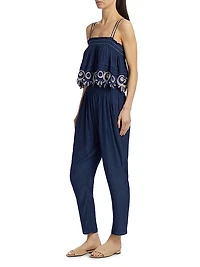 Monica Lace Tapered-Leg Jumpsuit