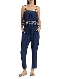 Monica Lace Tapered-Leg Jumpsuit