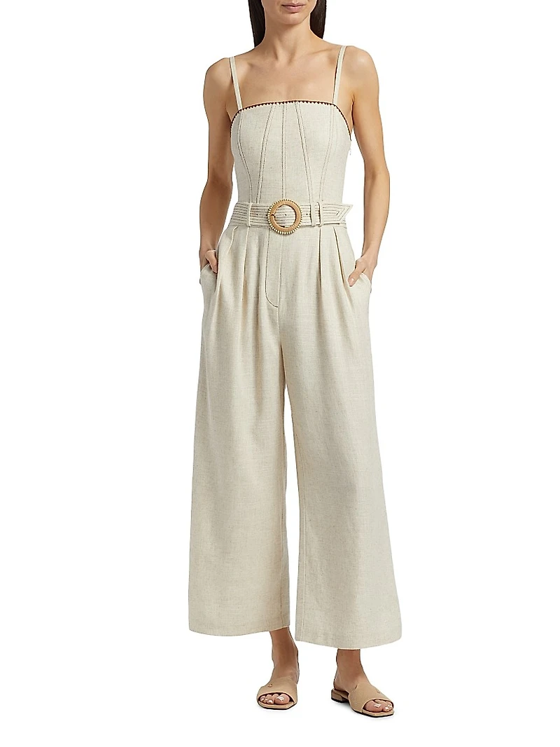 Nadia Belted Wide-Leg Jumpsuit
