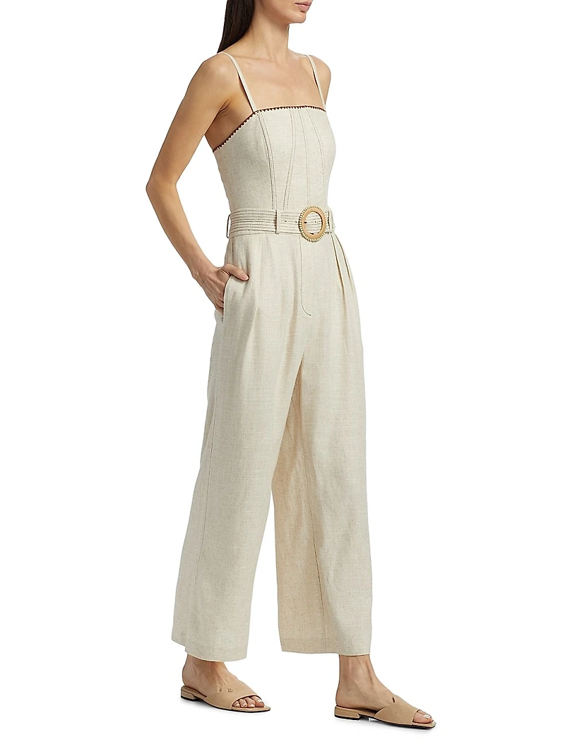 Nadia Belted Wide-Leg Jumpsuit