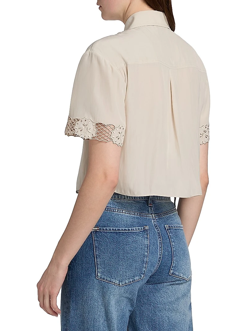 Tania Lace Short-Sleeve Blouse
