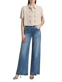 Tania Lace Short-Sleeve Blouse