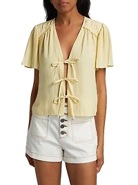 Selene Tie-Front Blouse