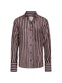Joey Striped Silk Button-Front Shirt