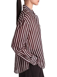 Joey Striped Silk Button-Front Shirt
