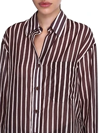 Joey Striped Silk Button-Front Shirt
