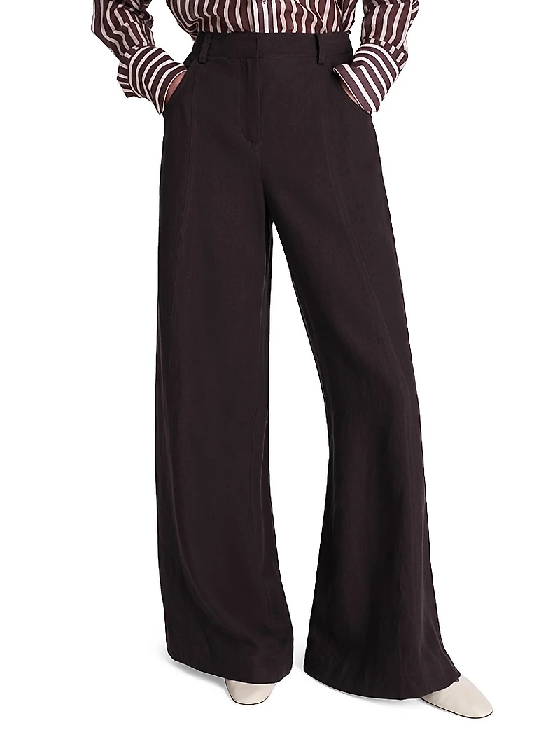 Dees High-Rise Wide-Leg Trousers