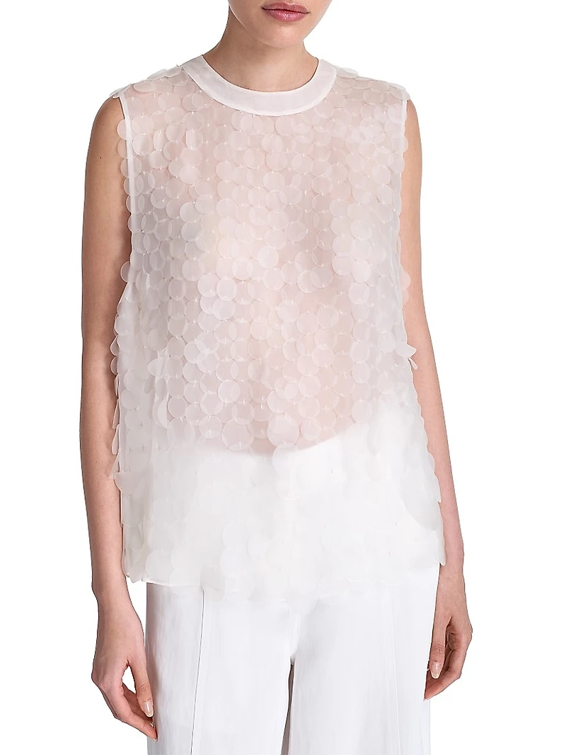 Shell Semi-Sheer Silk Top