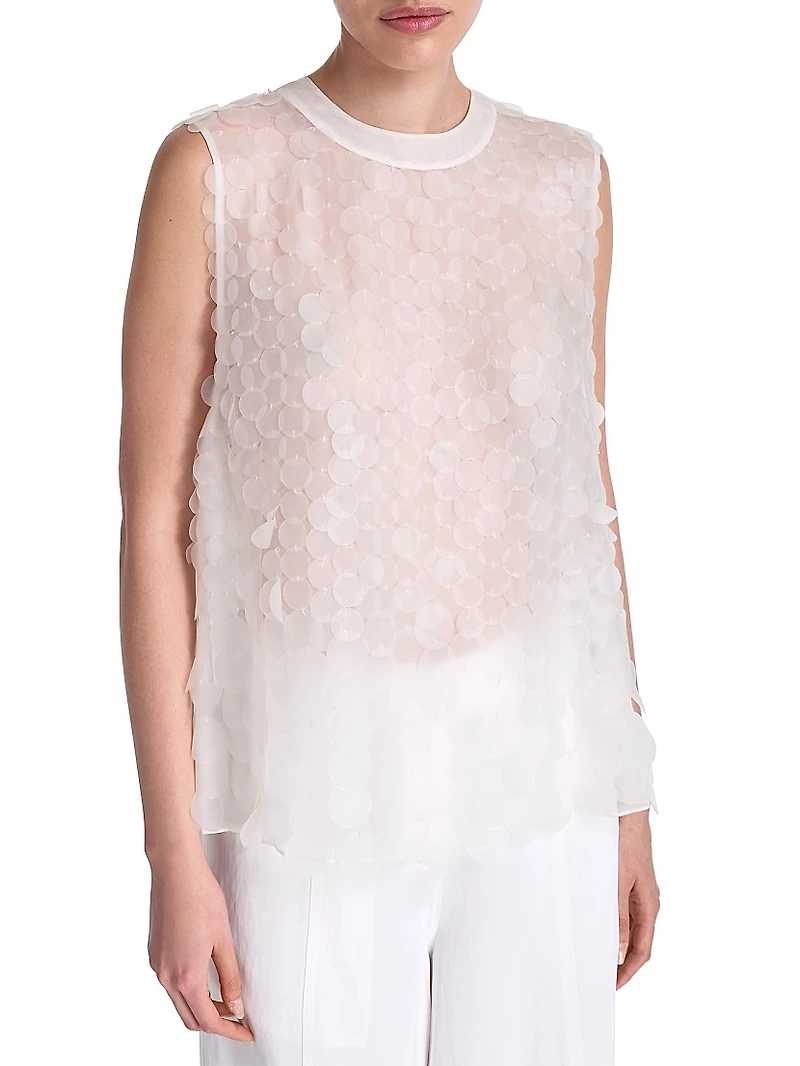 Shell Semi-Sheer Silk Top