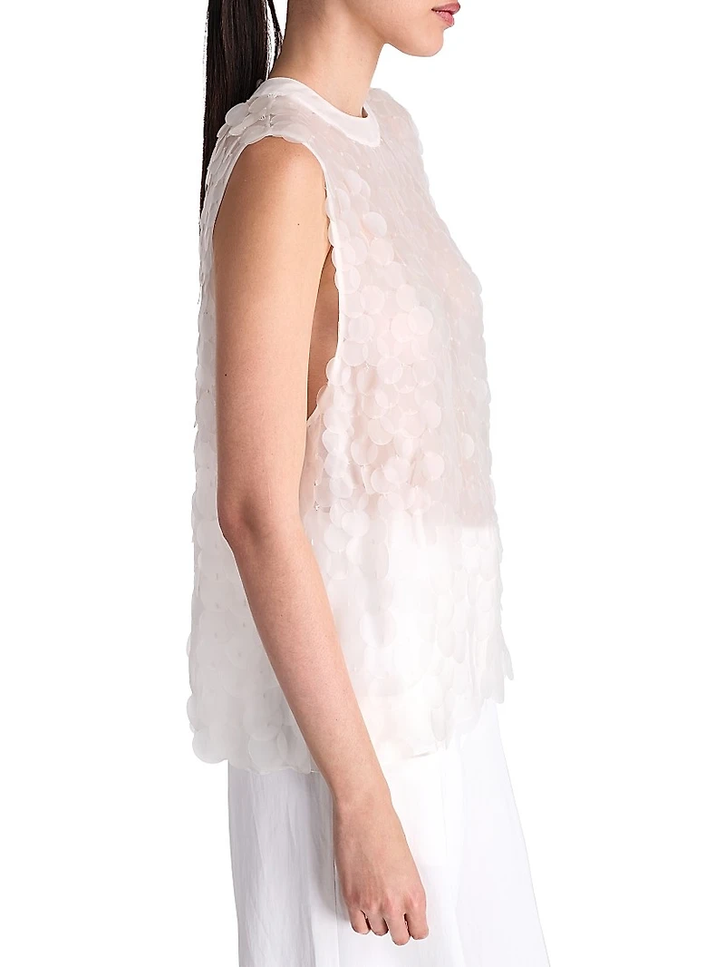 Shell Semi-Sheer Silk Top
