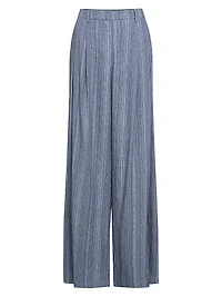 New Didi Striped Linen Pleated Pants