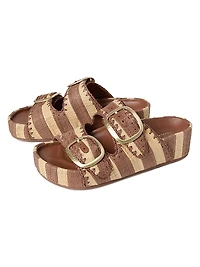 Theo 50MM Striped Platform Sandals