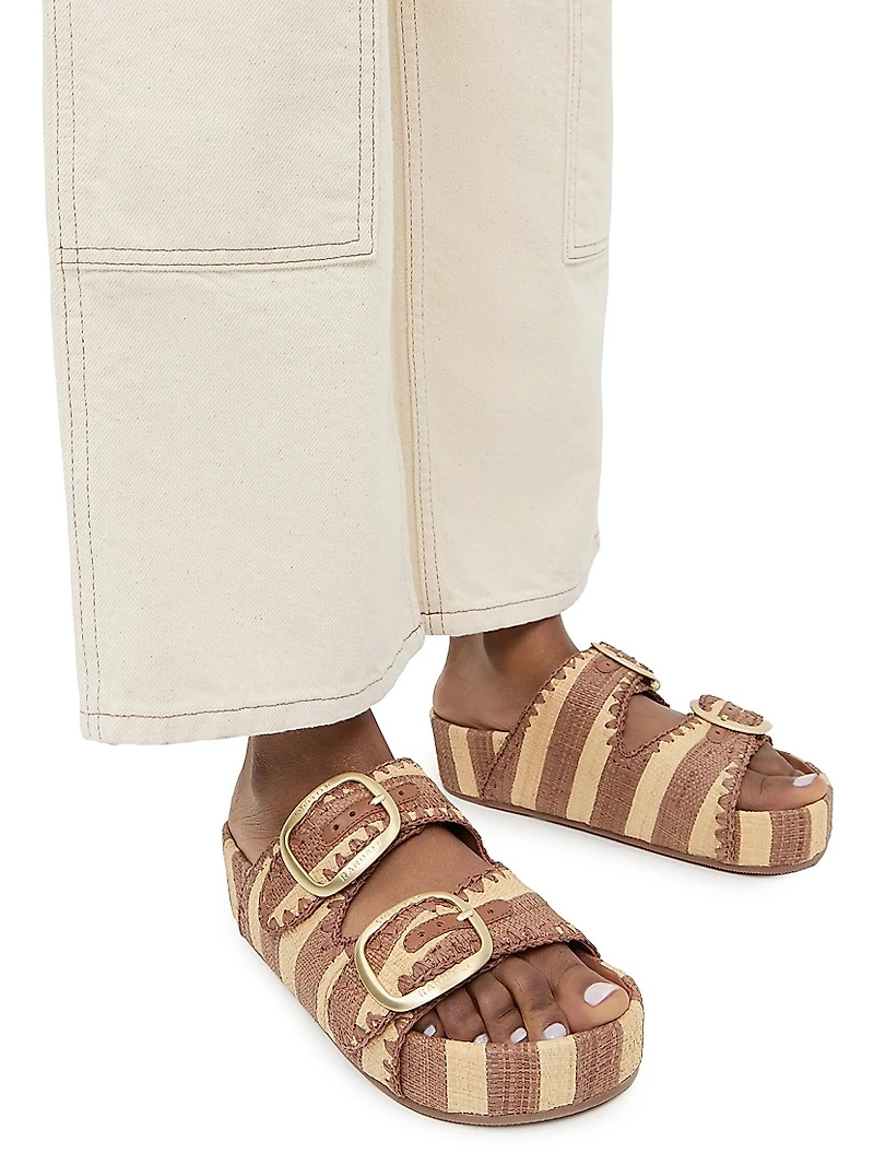 Theo 50MM Striped Platform Sandals
