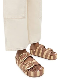 Theo 50MM Striped Platform Sandals