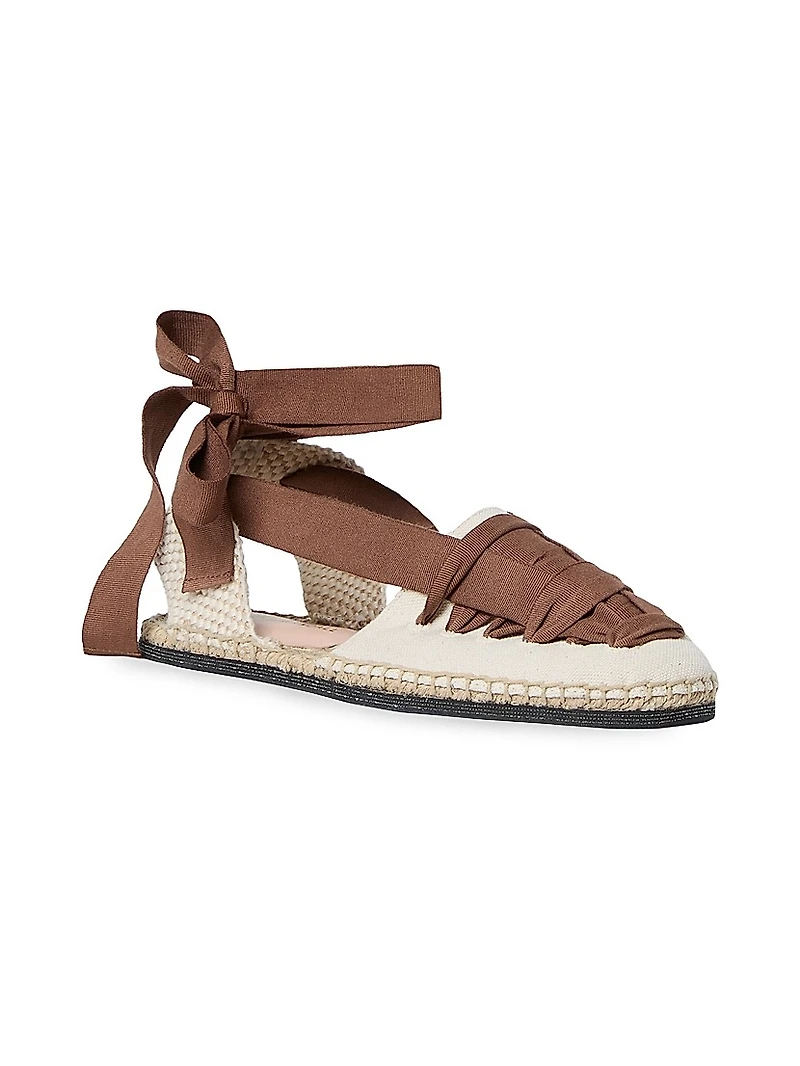 Wilson Flat Ankle-Wrap Espadrilles