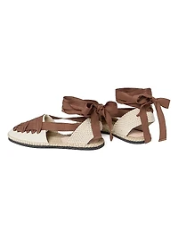 Wilson Flat Ankle-Wrap Espadrilles