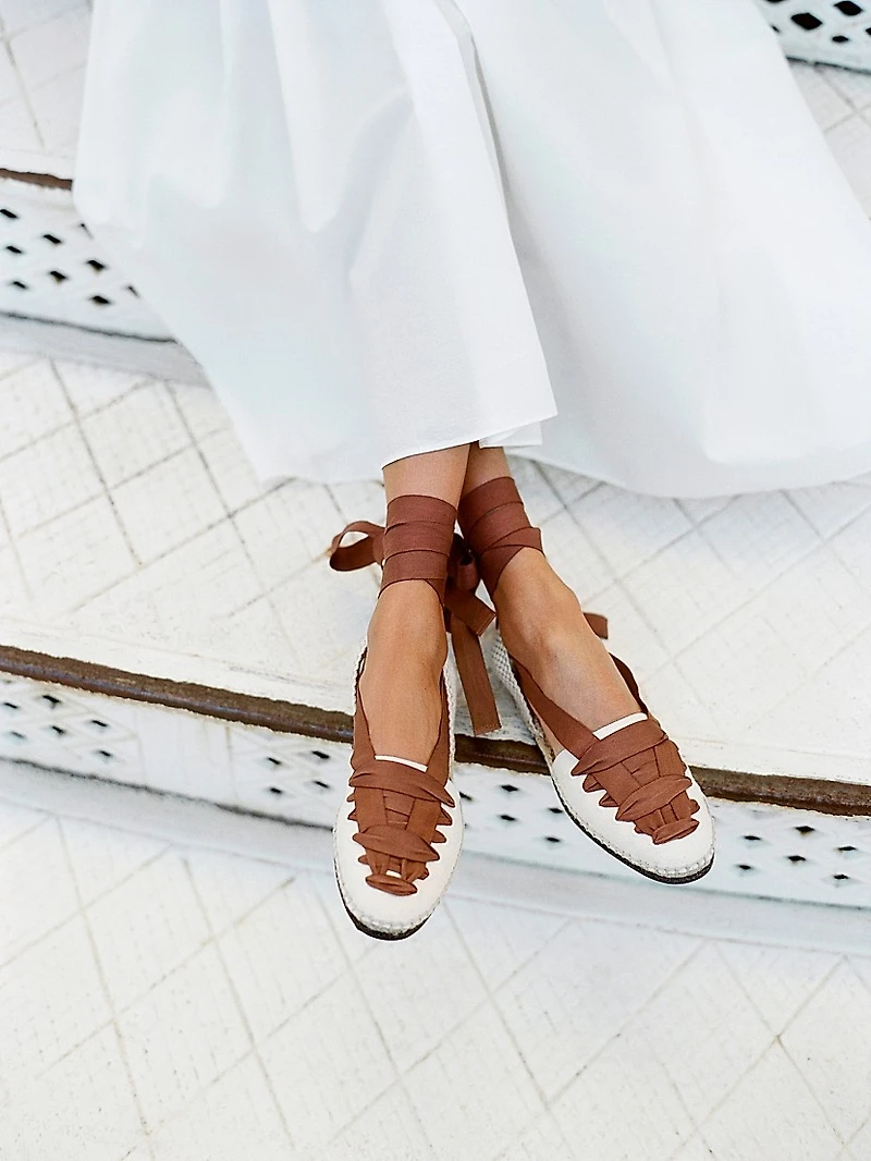 Wilson Flat Ankle-Wrap Espadrilles