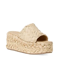 Aaron 80MM Raffia Platform Mules