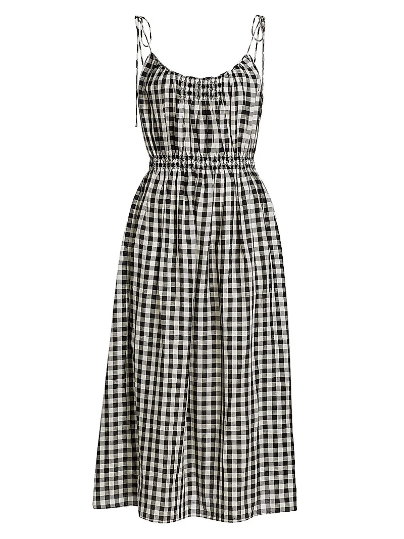 Leslie Gingham Smoked Midi-Dress