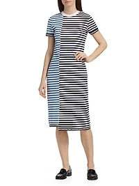 Multi-Stripe T-Shirt Dress