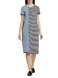 Multi-Stripe T-Shirt Dress