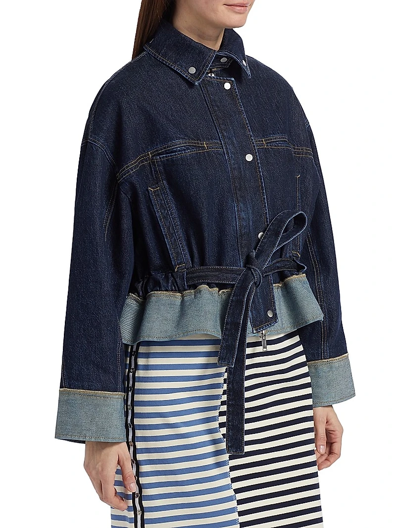 Boxy Peplum Hem Denim Jacket