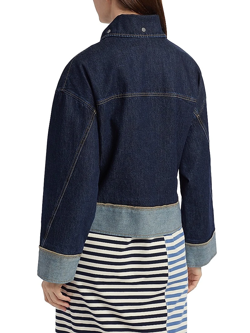 Boxy Peplum Hem Denim Jacket
