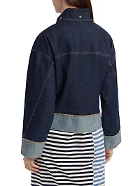Boxy Peplum Hem Denim Jacket