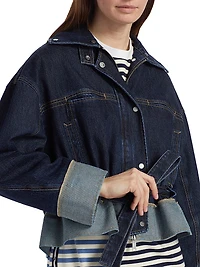 Boxy Peplum Hem Denim Jacket