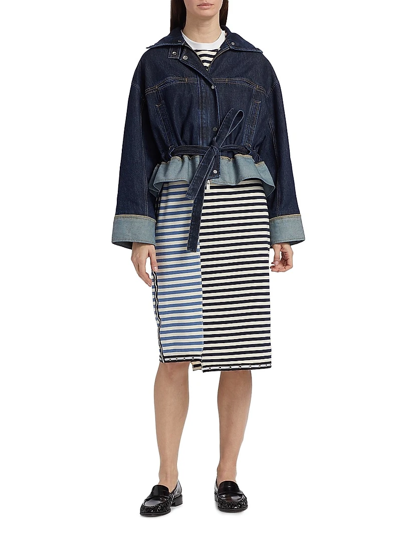 Boxy Peplum Hem Denim Jacket