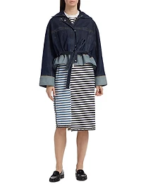 Boxy Peplum Hem Denim Jacket