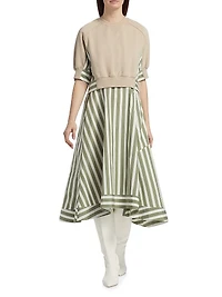 Sweatshirt Combo Midi-Dress