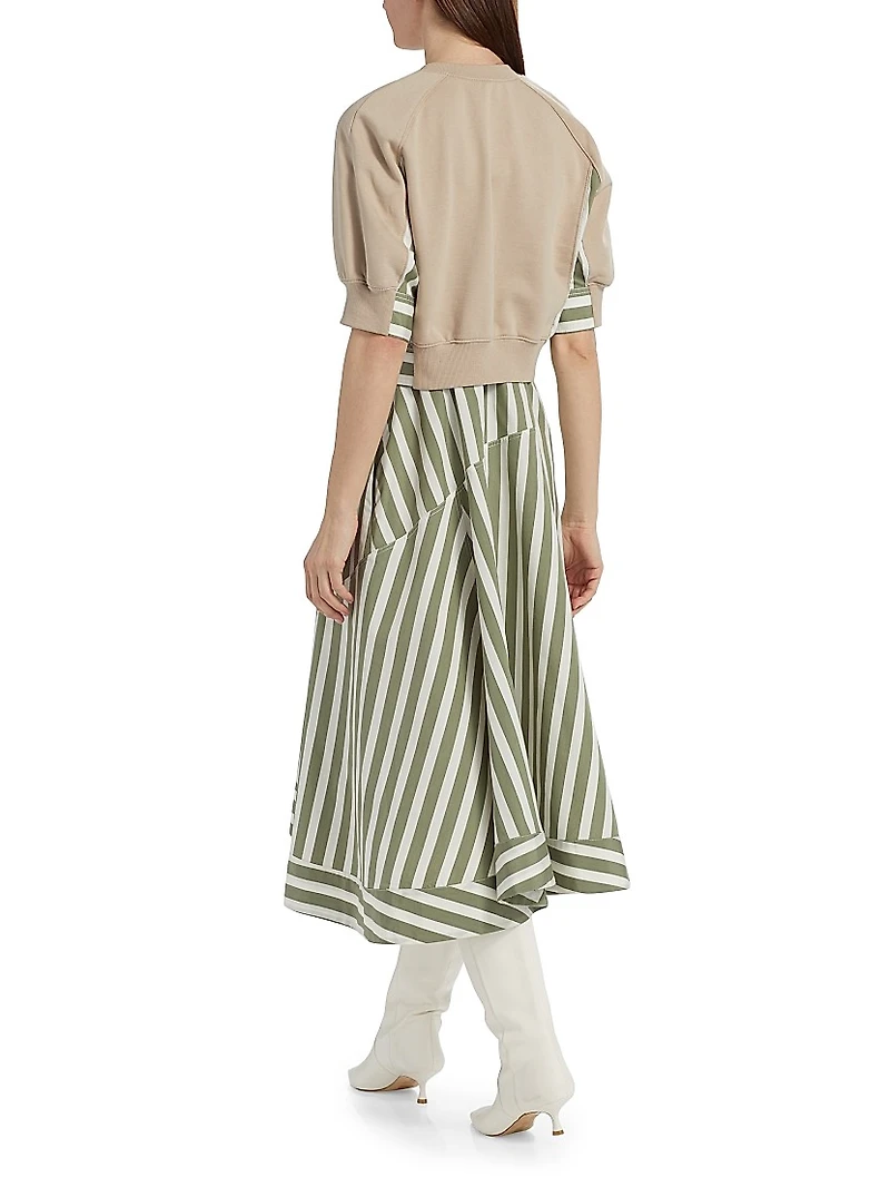 Sweatshirt Combo Midi-Dress