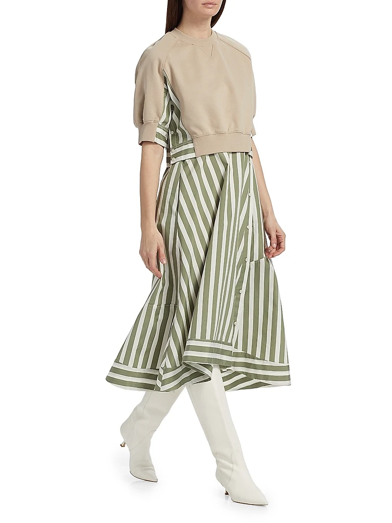 Sweatshirt Combo Midi-Dress