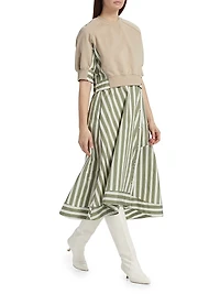 Sweatshirt Combo Midi-Dress