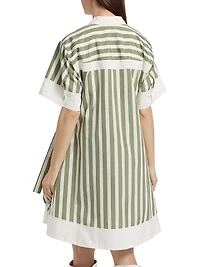 Striped Cotton-Silk Shirt Dress