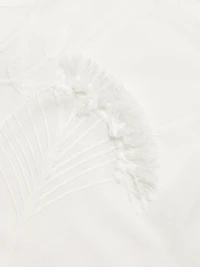 Embroidered Cotton Voile & Chiffon Flounce Top