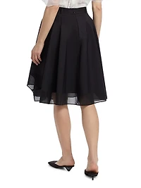 Belted Flounce Chiffon-Combo Skirt