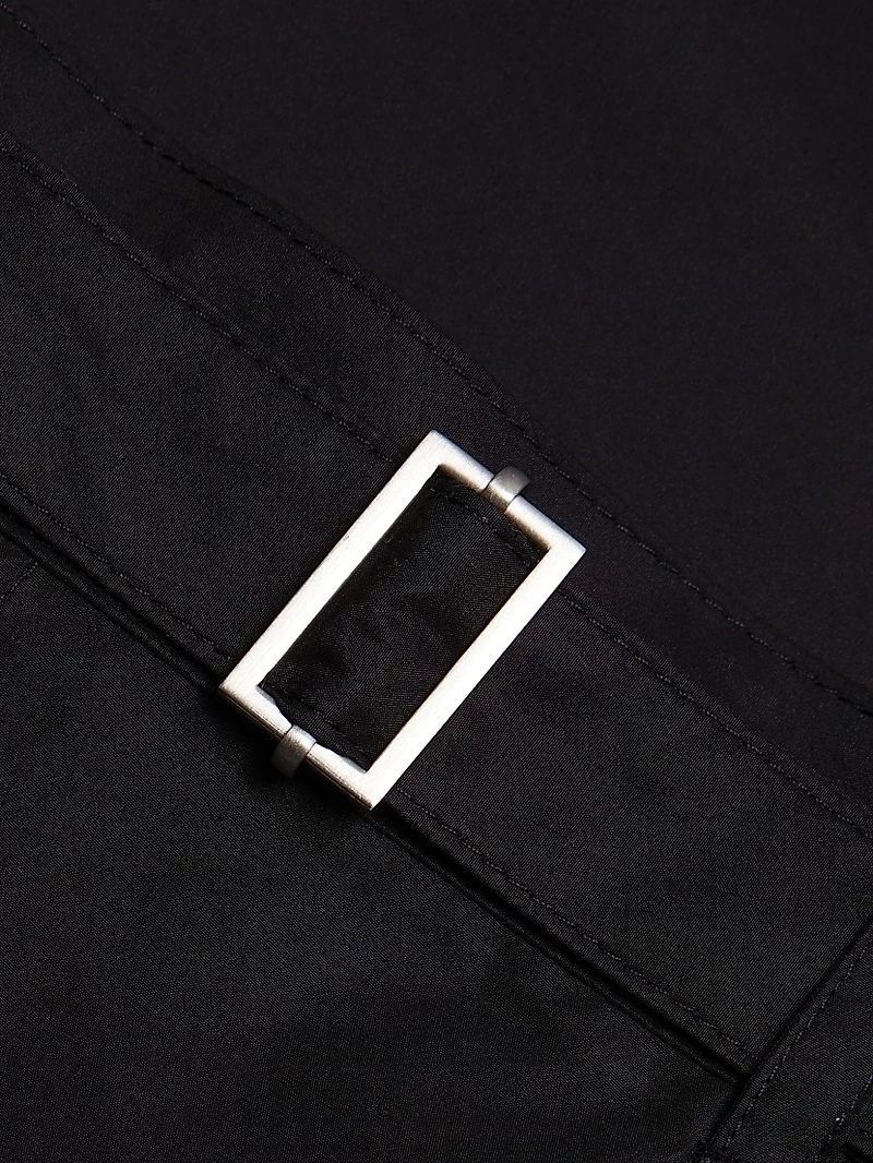 Belted Flounce Chiffon-Combo Skirt