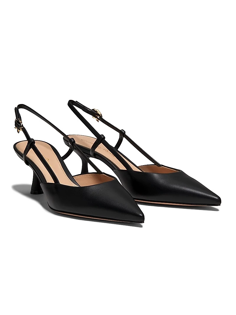 Ascent 55MM Leather Slingback Pumps