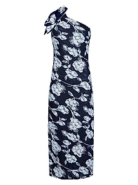 Olinda Floral One-Shoulder Midi-Dress