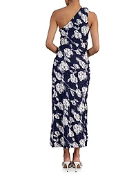 Olinda Floral One-Shoulder Midi-Dress