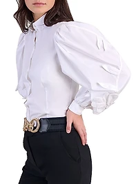 Maggie Appliqué Cotton-Poplin Shirt