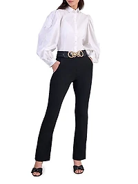 Maggie Appliqué Cotton-Poplin Shirt