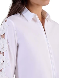 Coline Appliqué Cotton Zip-Front Shirt