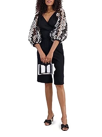 Mirella Printed Balloon-Sleeve Top