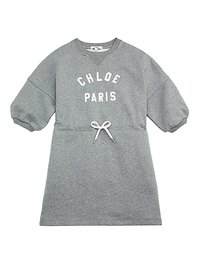 Little Girl's & Logo Drawstring Sweatshirt Dress