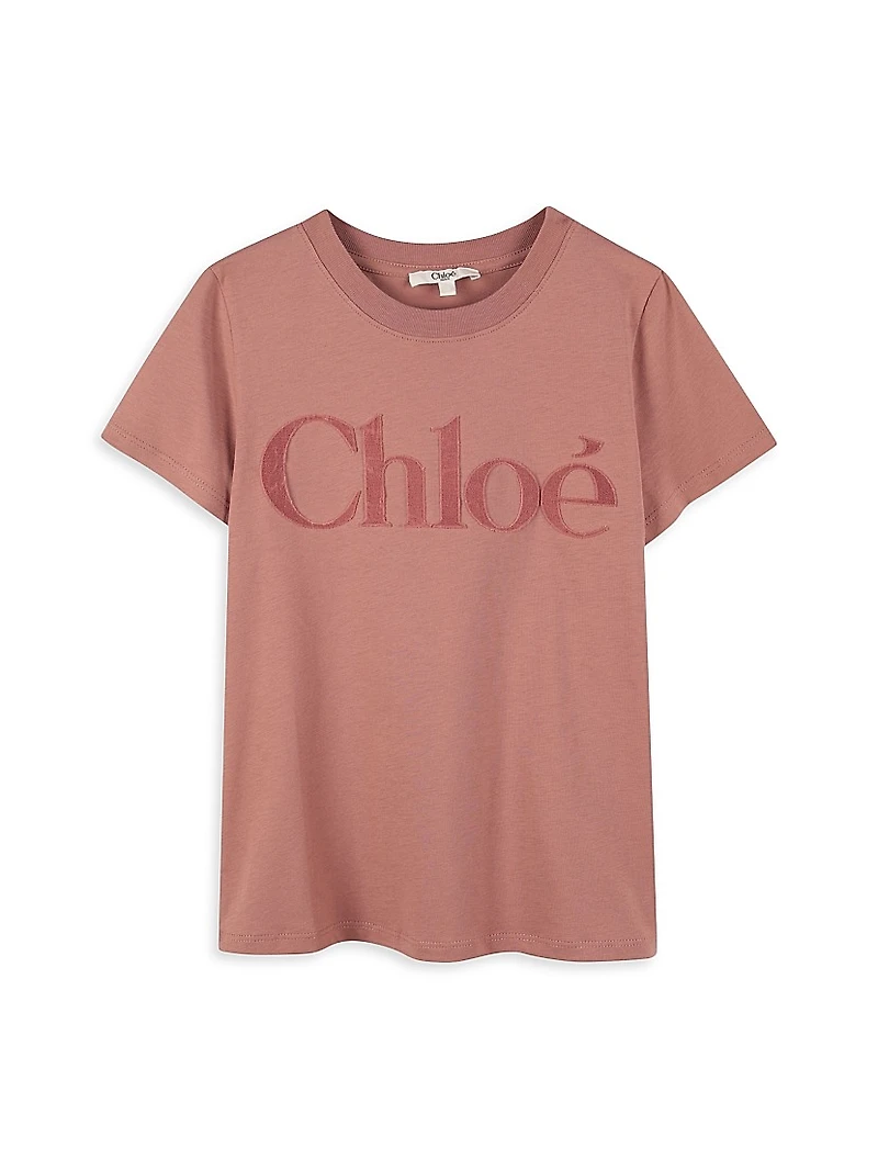 Little Girl's & Logo Velvet T-Shirt